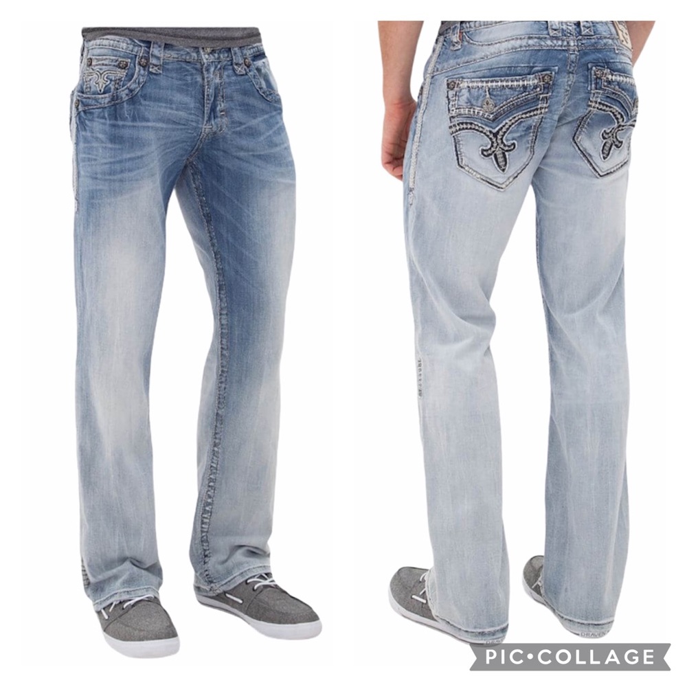 Men's Light Blue Straight Jeans